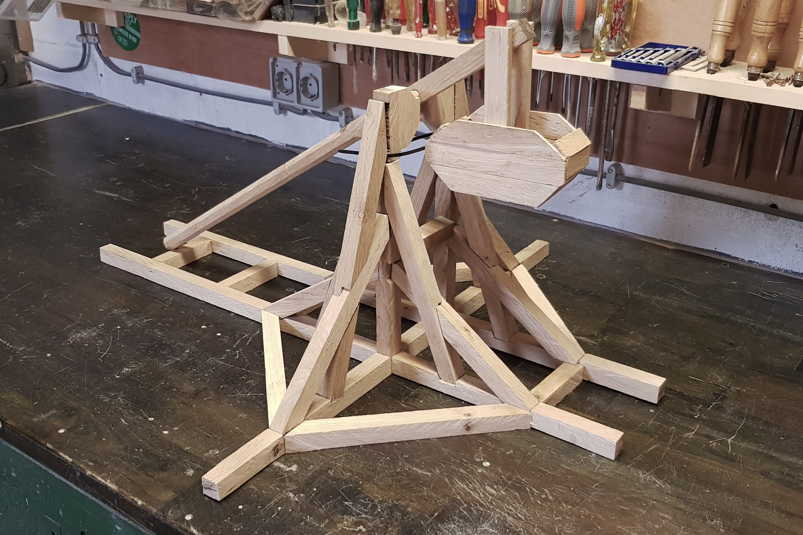 Funtionerende miniatuur Trebuchet